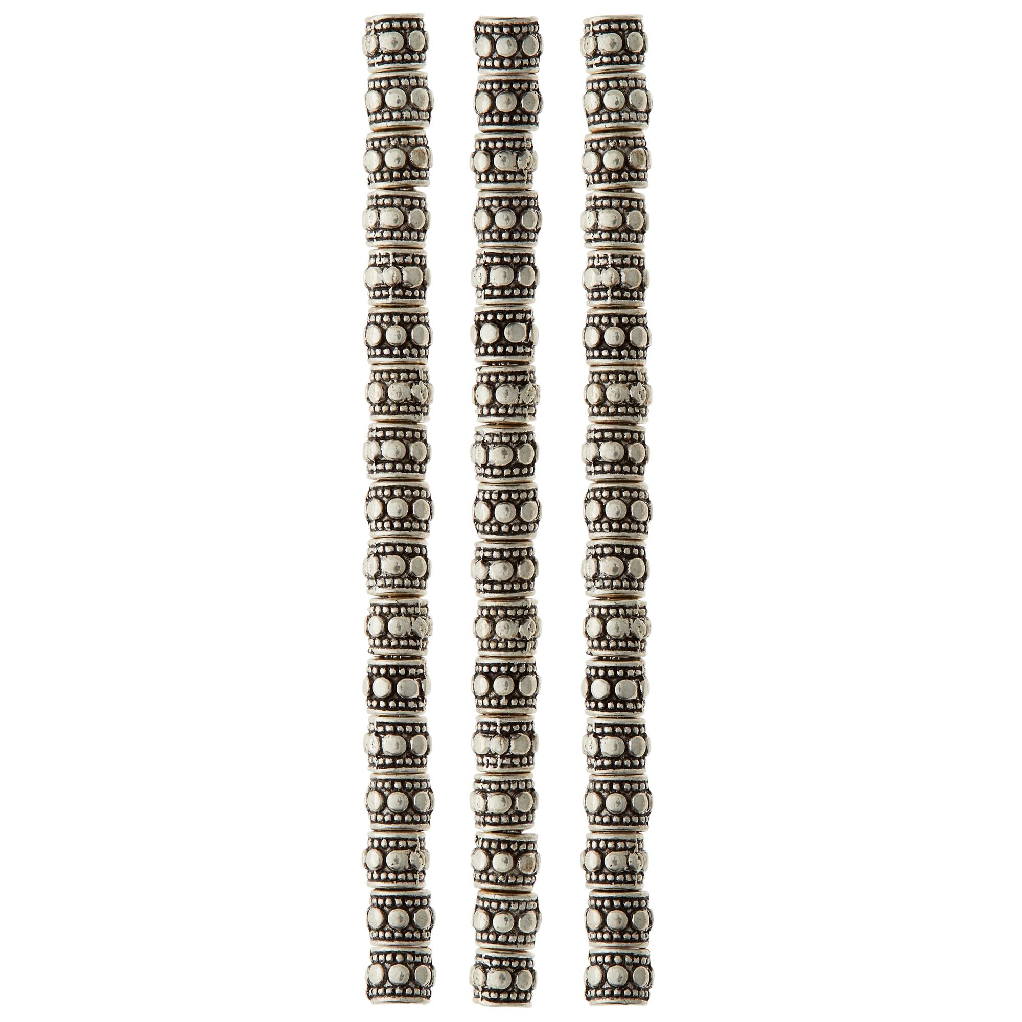 Antique Silver Carved Rondelle Beads by Bead Landing™